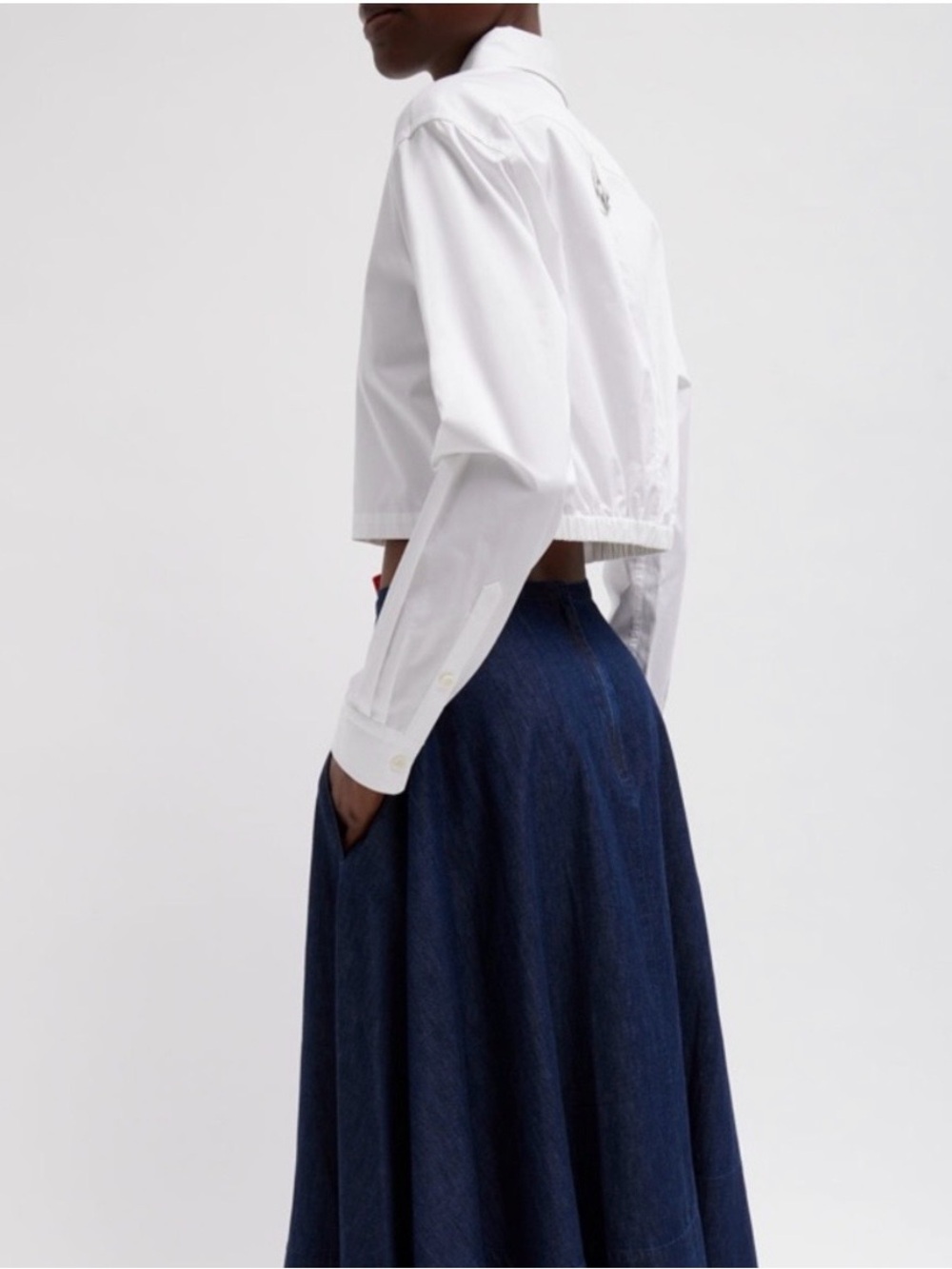 Tibi Eco Poplin Cropped Shirt - Picture 5 of 8